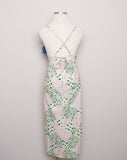1990's/Y2K Denim and patchwork floral double strap criss cross back Plus size dress