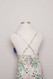 1990's/Y2K Denim and patchwork floral double strap criss cross back Plus size dress