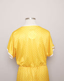 1980's Yellow polka dot Plus Size dress