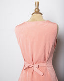 1990's Melon sleeveless button-down dress with back tie and 2 front slits