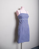1990's Blue & white gingham spaghetti strap dress