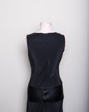 Issac Mizrahi Black silk drop waist slip sleeveless dress