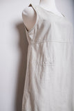 1990's Khaki Linen sleeveless dress with front pocket