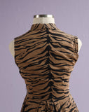 1950's Tiger striped sleeveless shirt waist dress