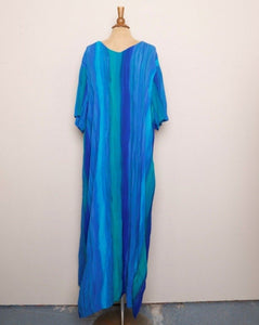 Blue & Green Ombre Caftan Maxi Dress